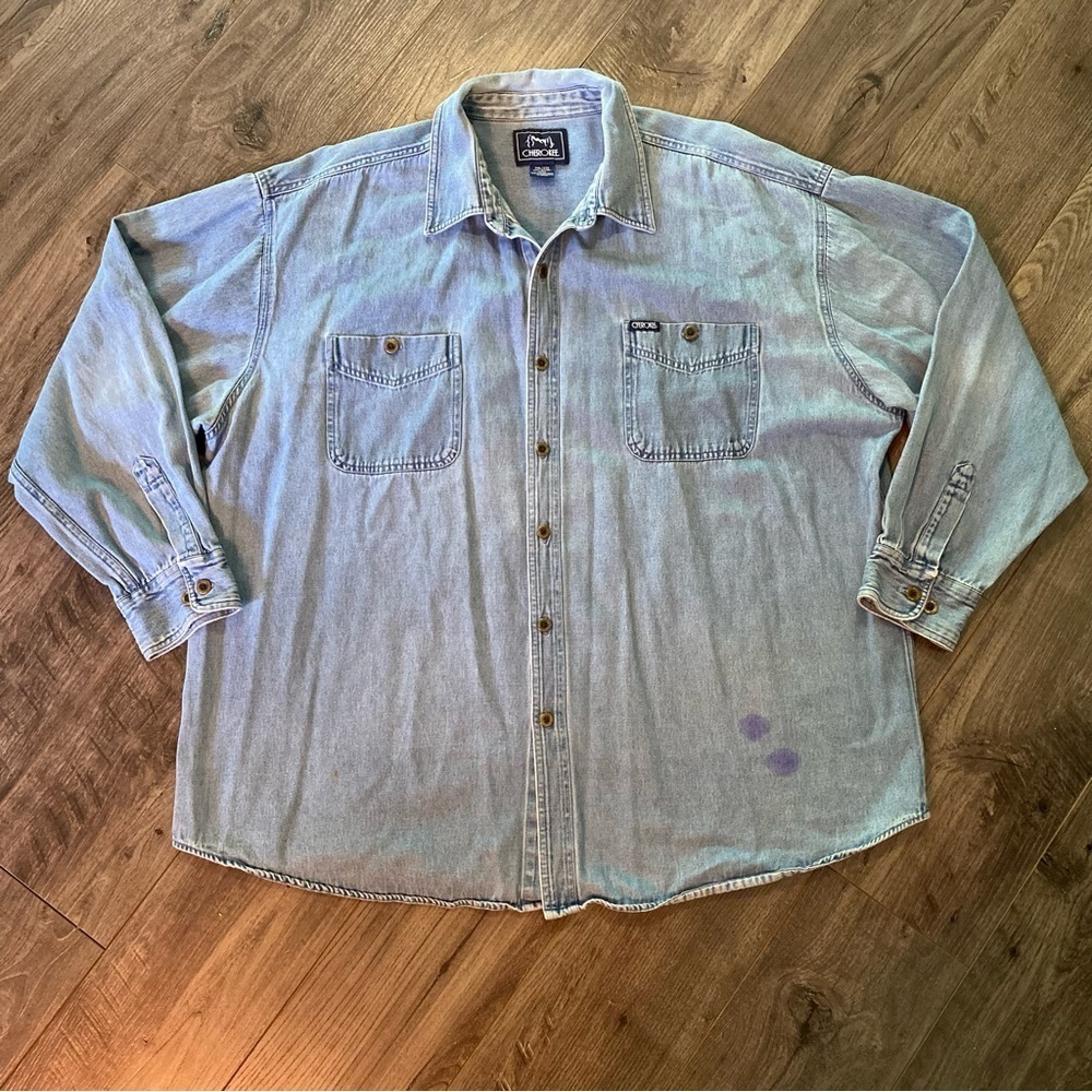 Vintage Cherokee Denim Long Sleeve button up shirt‎